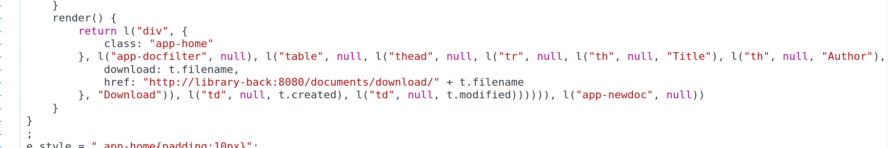 Generating the data table rows