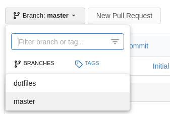 Branches: master and dotfiles