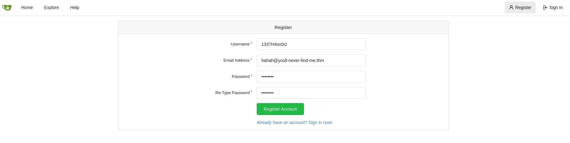 Register a new hacker user